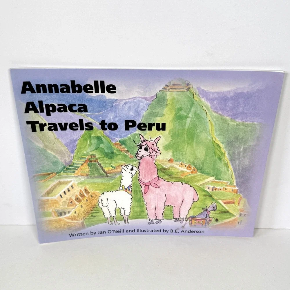 Two Annabelle Alpaca Books Inscribed Signed by Author, Six Animal Finger Puppets